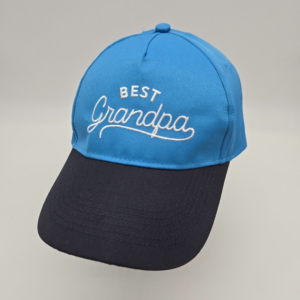 Worlds Best Grandpa Strapback Hat Baseball Cap Blue Gertex Grandad Pawpaw OSFA